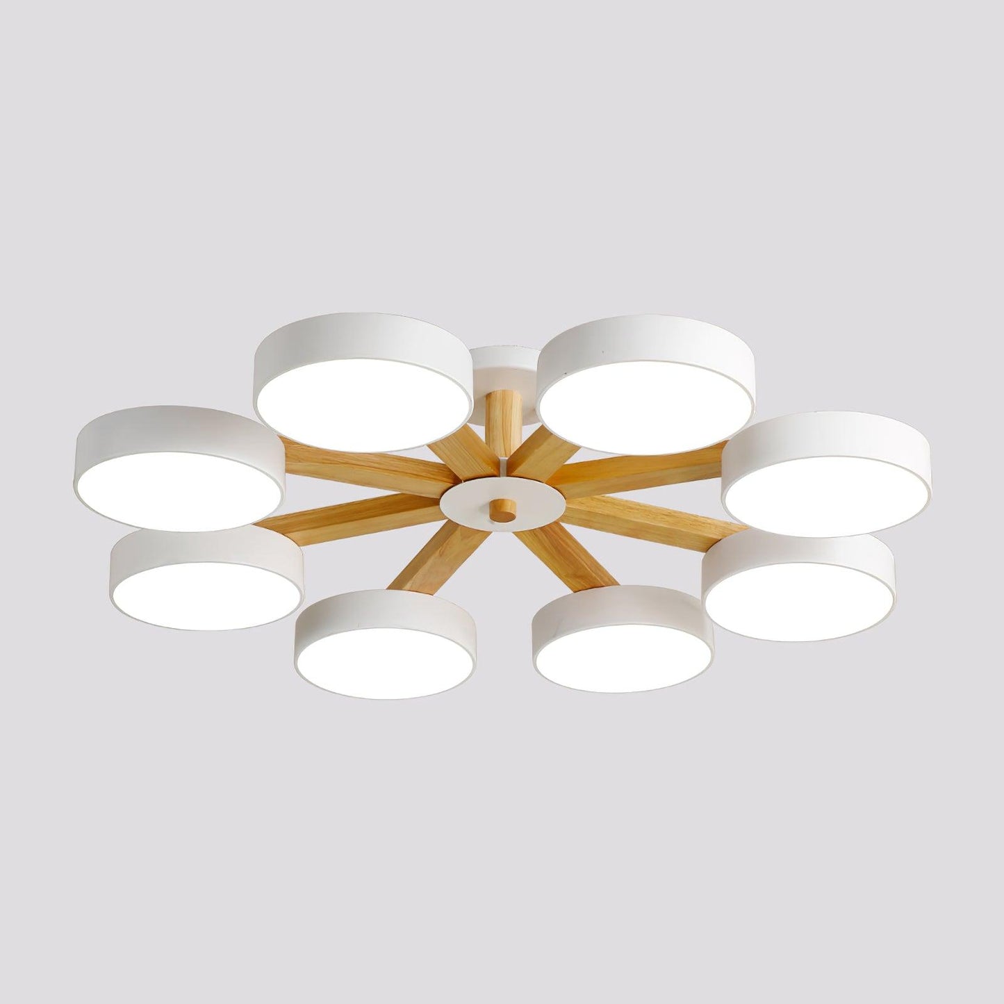 Modern Multi Stem Chandelier 8 heads ? 37.8″ x H 8.7″ / Dia 96cm x H 22cm / White / Warm Light Chandelier