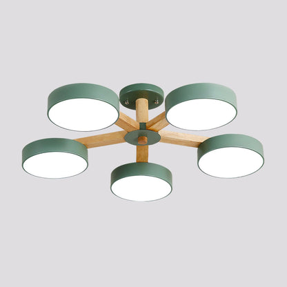 Modern Multi Stem Chandelier 5 heads ? 33.1″ x H 8.7″ / Dia 84cm x H 22cm / Green / Warm Light Chandelier