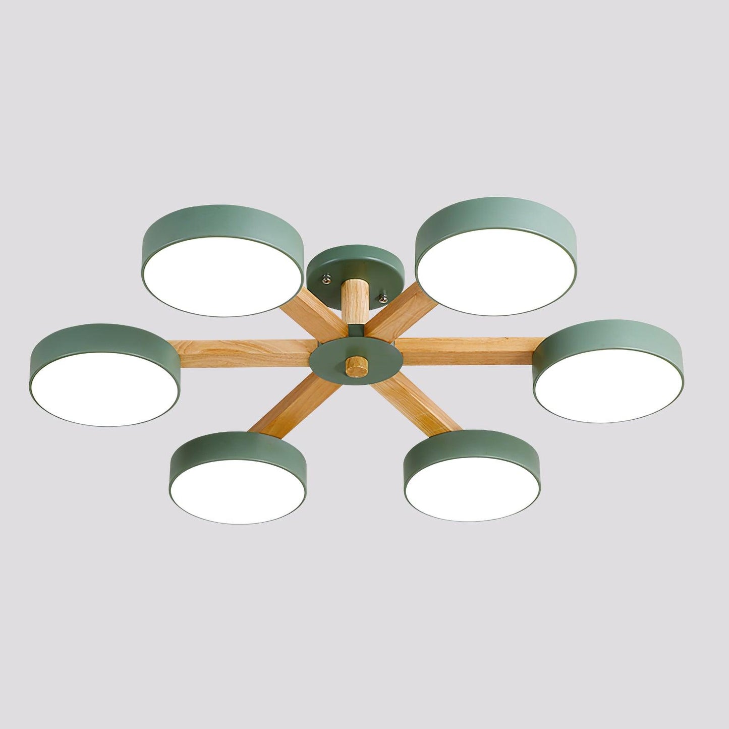Modern Multi Stem Chandelier 6 heads ? 37.8″ x H 8.7″ / Dia 96cm x H 22cm / Green / Warm Light Chandelier
