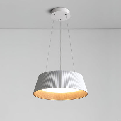 Modern Ribbed Pendant Light ? 18.1″ x H 5.9″ / Dia 46cm x H 15cm / White / Warm Light Pendant light