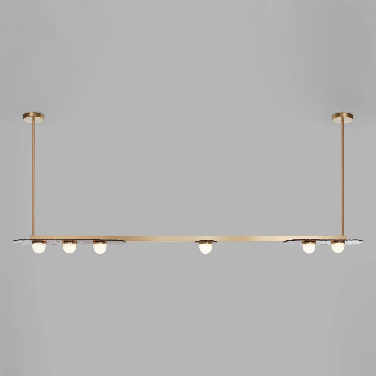 Modulo Horizontal Chandelier L 51.1″ x L 4.7″ x H 33.5″ / L 130cm x W 12cm x H 85cm / Gold / Warm Light Chandelier