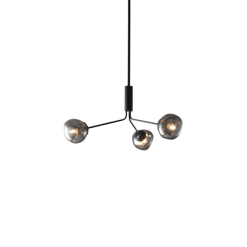 Molecular Glass Chandelier 3 lamps ? 23.6″ x H 17.7″ / Dia 70cm x H 28cm / Black & Smoke gray Chandelier