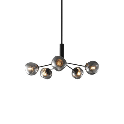 Molecular Glass Chandelier 6 lamps ? 23.6″ x H 17.7″ / Dia 70cm x H 28cm / Black & Smoke gray Chandelier