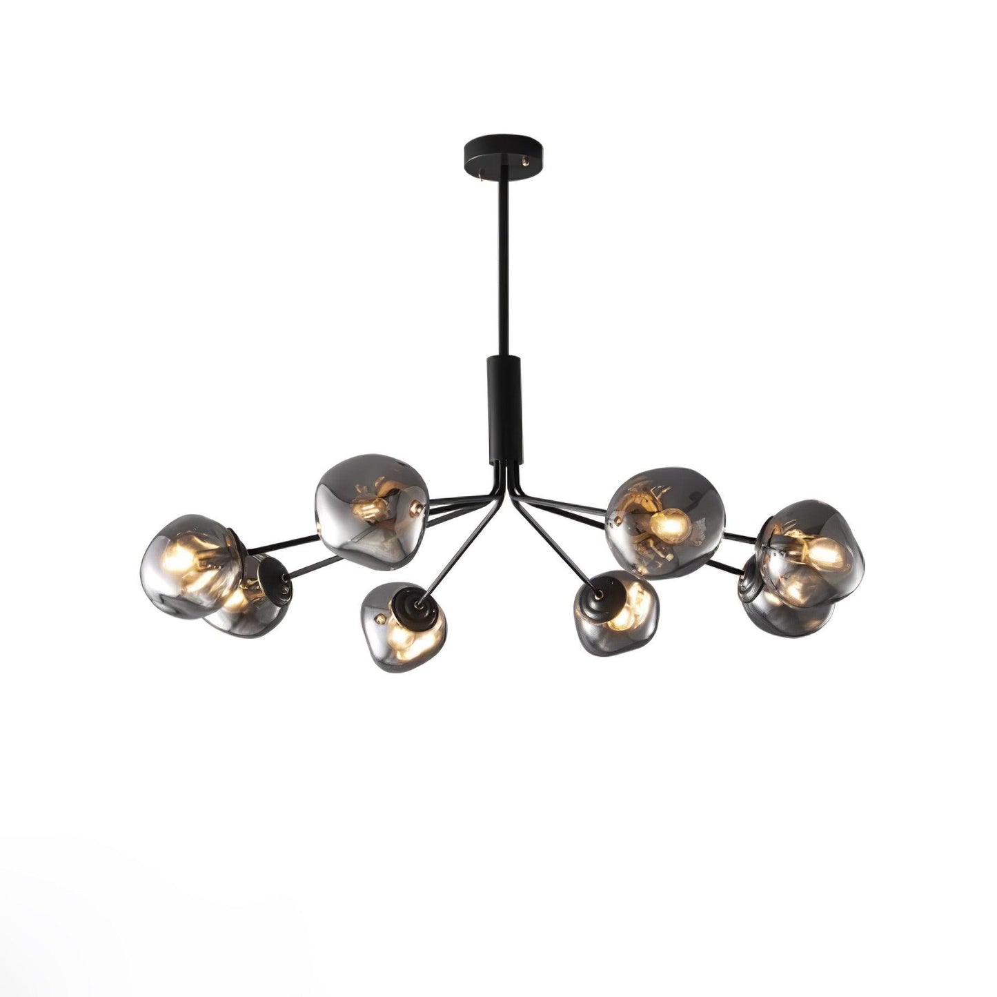 Molecular Glass Chandelier 8 lamps ? 23.6″ x H 17.7″ / Dia 100cm x H 28cm / Black & Smoke gray Chandelier