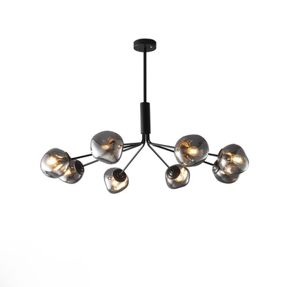 Molecular Glass Chandelier 8 lamps ? 23.6″ x H 17.7″ / Dia 100cm x H 28cm / Black & Smoke gray Chandelier