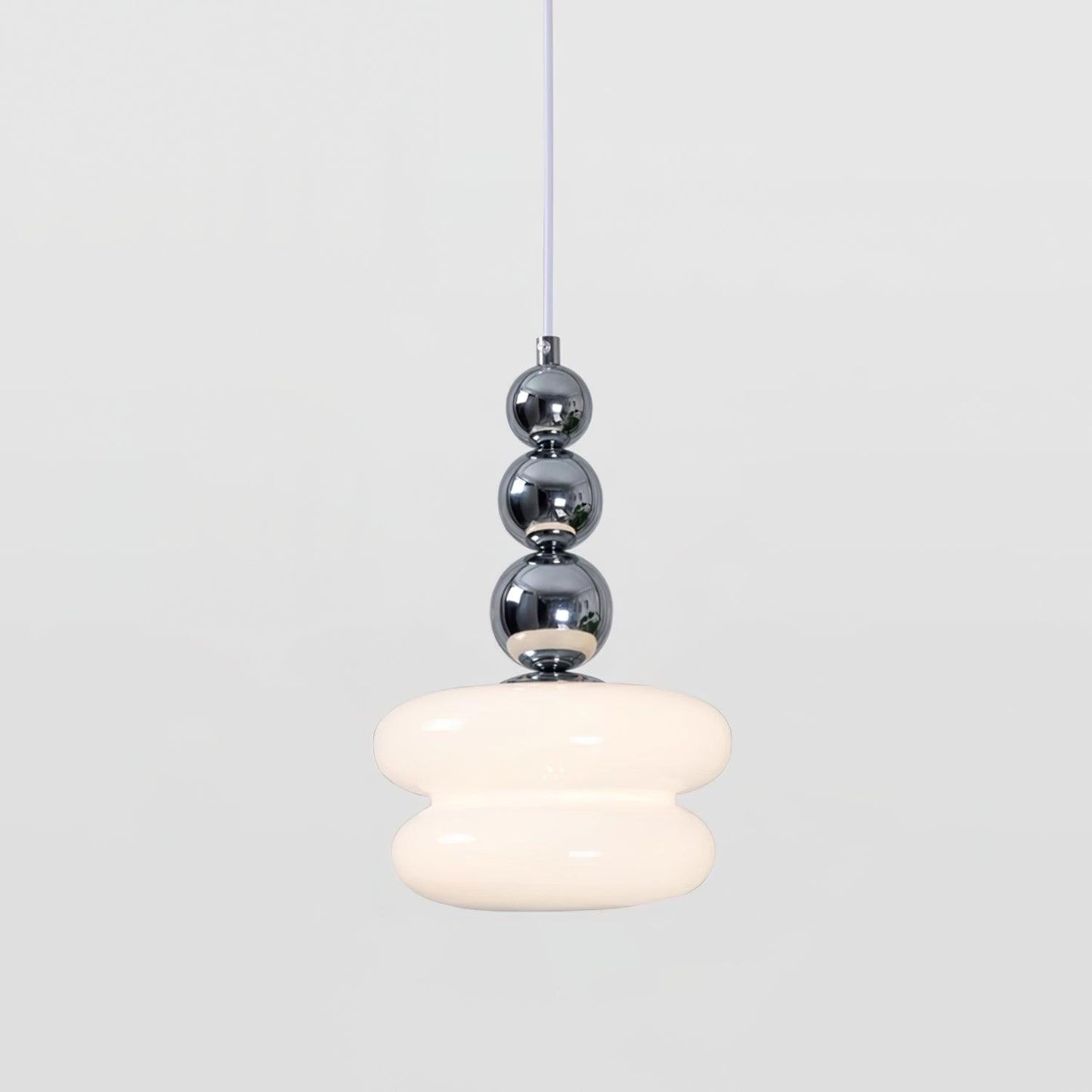 Monette Pendant Light Dia 7.9″ x H 11.8″ / Dia 20cm x H 30cm / Chrome & White Pendant light