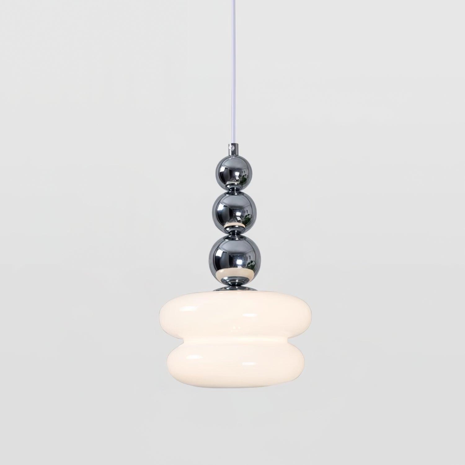 Monette Pendant Light Dia 7.9″ x H 11.8″ / Dia 20cm x H 30cm / Chrome & White Pendant light