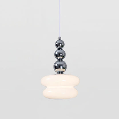 Monette Pendant Light Dia 7.9″ x H 11.8″ / Dia 20cm x H 30cm / Chrome & White Pendant light