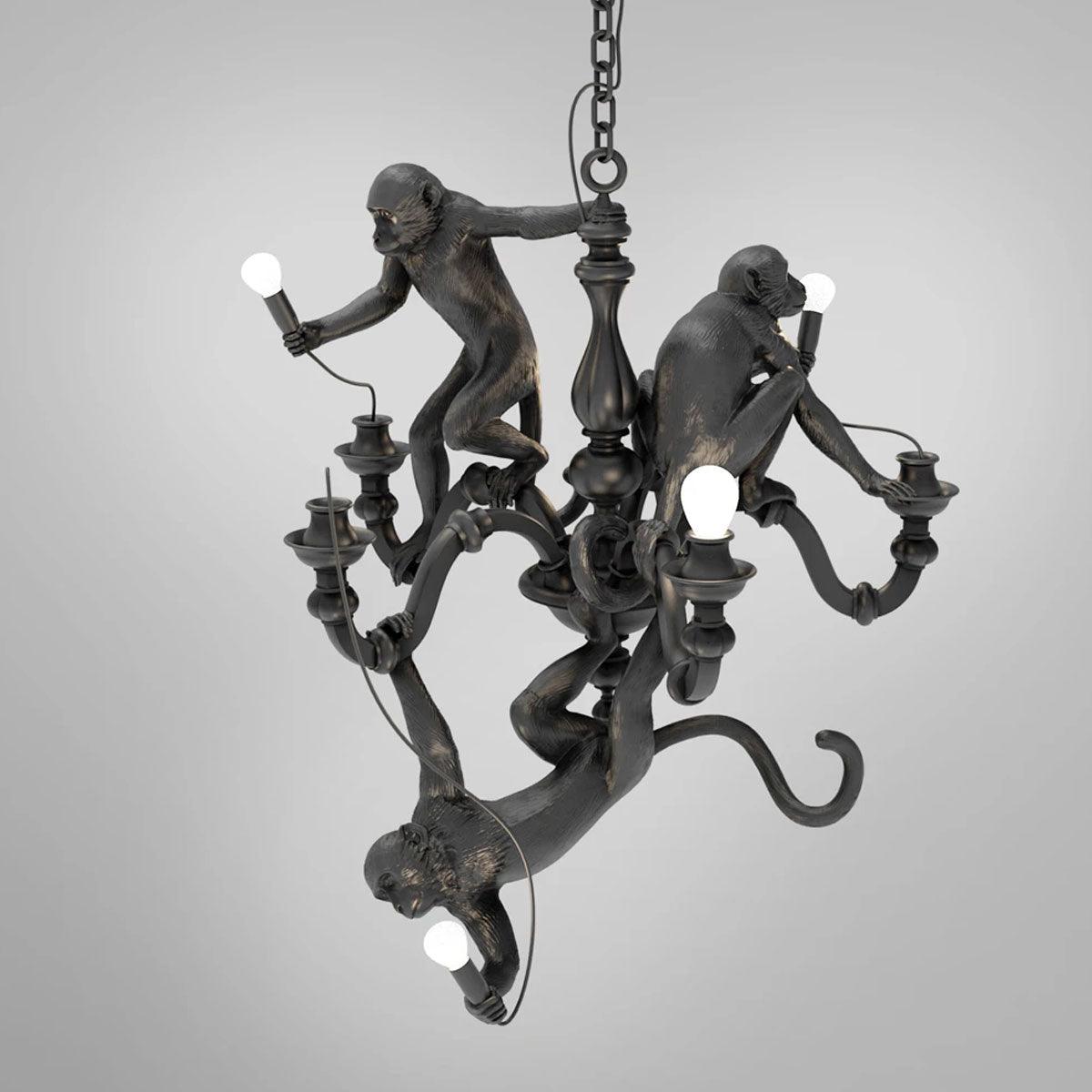 Monkey Chandelier Dia 31.4″ x H 31.4″/ Dia 80cm x H 80cm / Black Chandelier