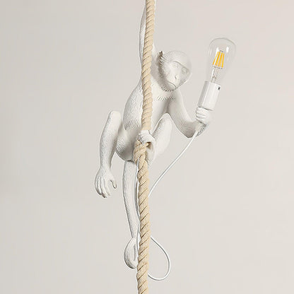 Monkey Pendant Lamp L 11.8″ x H 27.6″ / L 30cm x H 70cm / White Pendant light