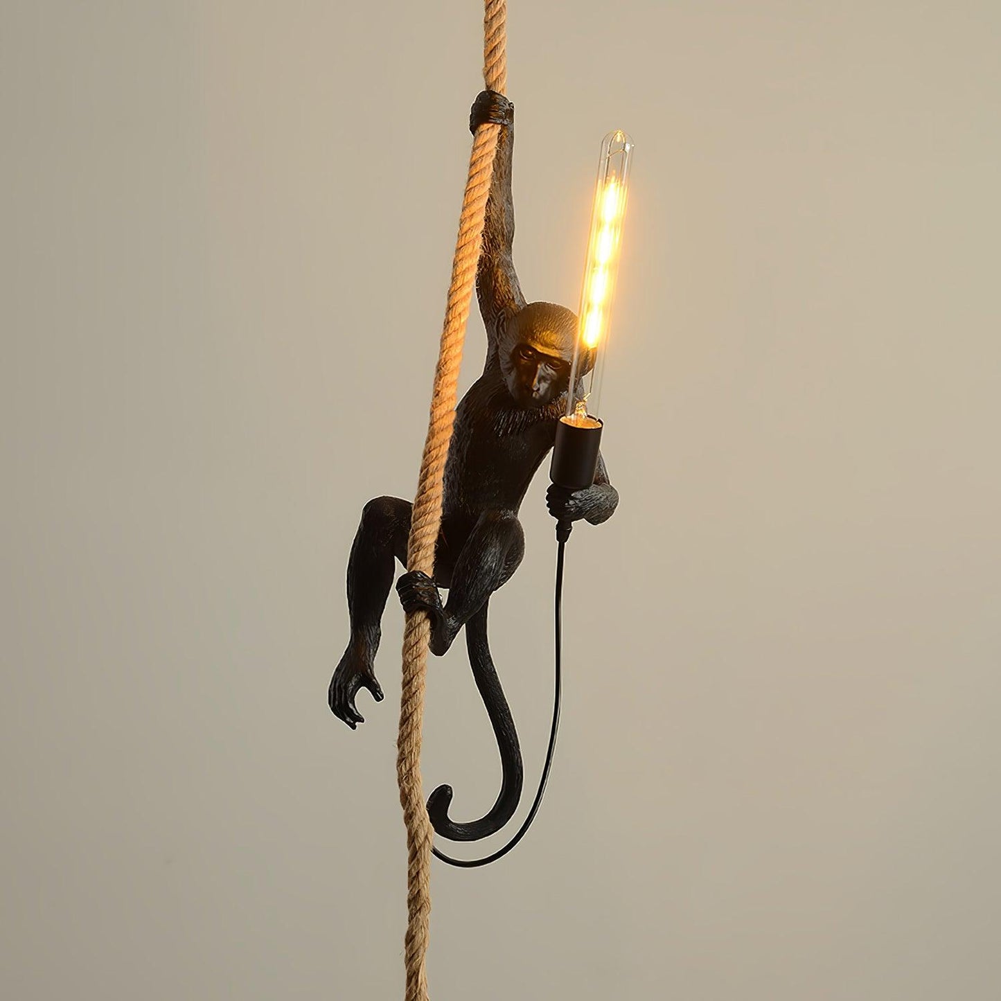 Monkey Pendant Lamp L 11.8″ x H 27.6″ / L 30cm x H 70cm / Black Pendant light