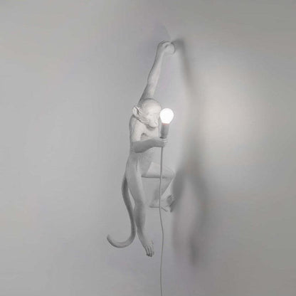 Monkey Wall Lamp Left: L 14.6″ x W 8.1″ x H 30.1″ / L 37cm x W 20.5cm x H 76.5cm / White / US Plug Wall lamp