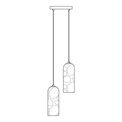 Monty Pendant Lamp 2 heads Round canopy ? 7.9″ x H 59.1″ / Dia 20cm x H 150cm / Brass & White Alabaster Pendant light