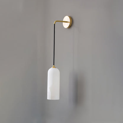 Monty Wall Lamp Model B ? 3.9″ x H 10.2″ / Dia 10cm x H 26cm / Brass & White / Single Wall lamp