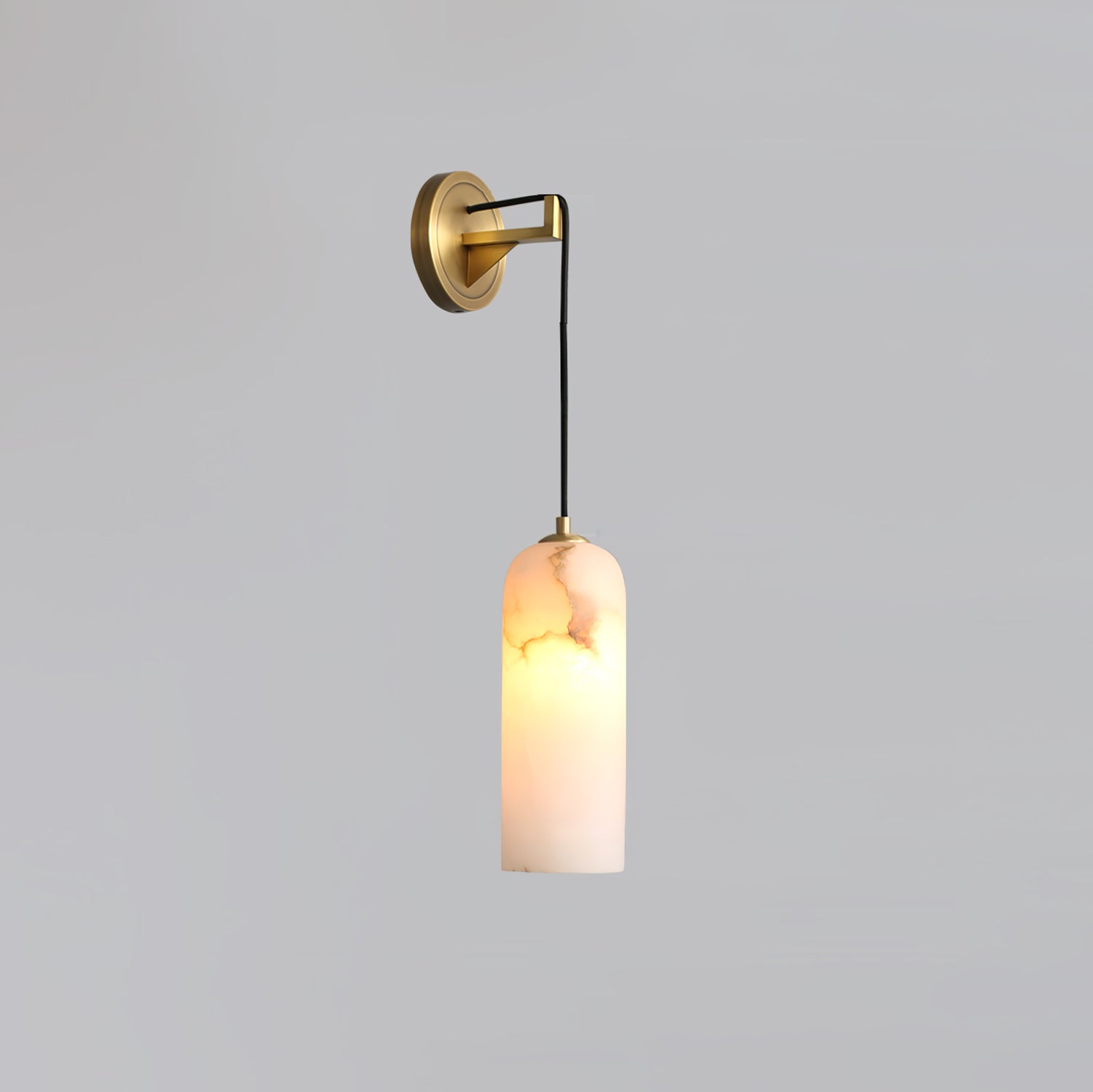 Monty Wall Lamp Model A ? 3.9″ x H 10.2″ / Dia 10cm x H 26cm / Brass & White / Single Wall lamp