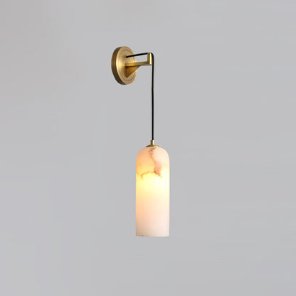 Monty Wall Lamp Model A ? 3.9″ x H 10.2″ / Dia 10cm x H 26cm / Brass & White / Single Wall lamp