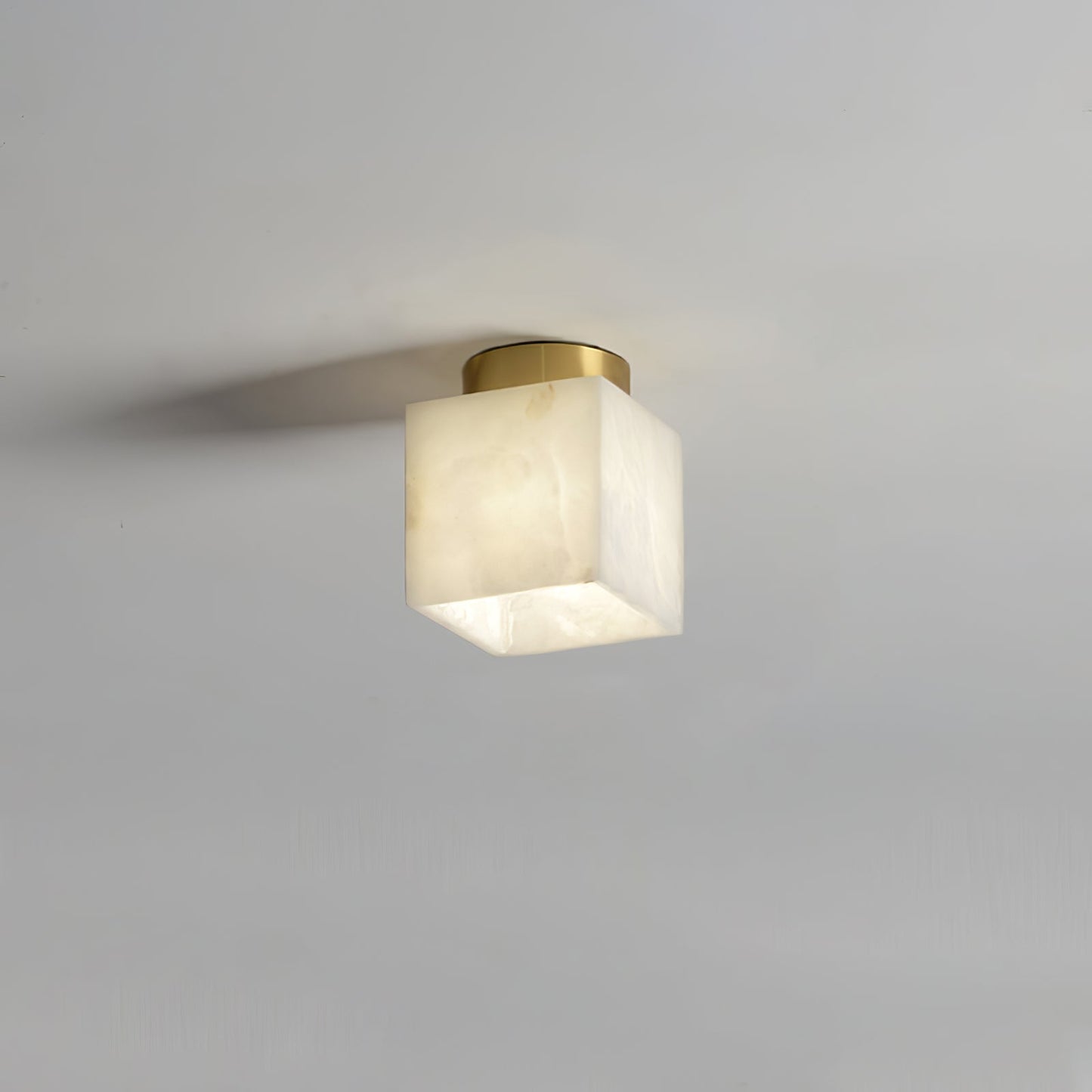 Moon Alabaster Ceiling Light Model A Dia 5.9″ x H 7.1″ / Brass & White / Warm Light Ceiling lamp