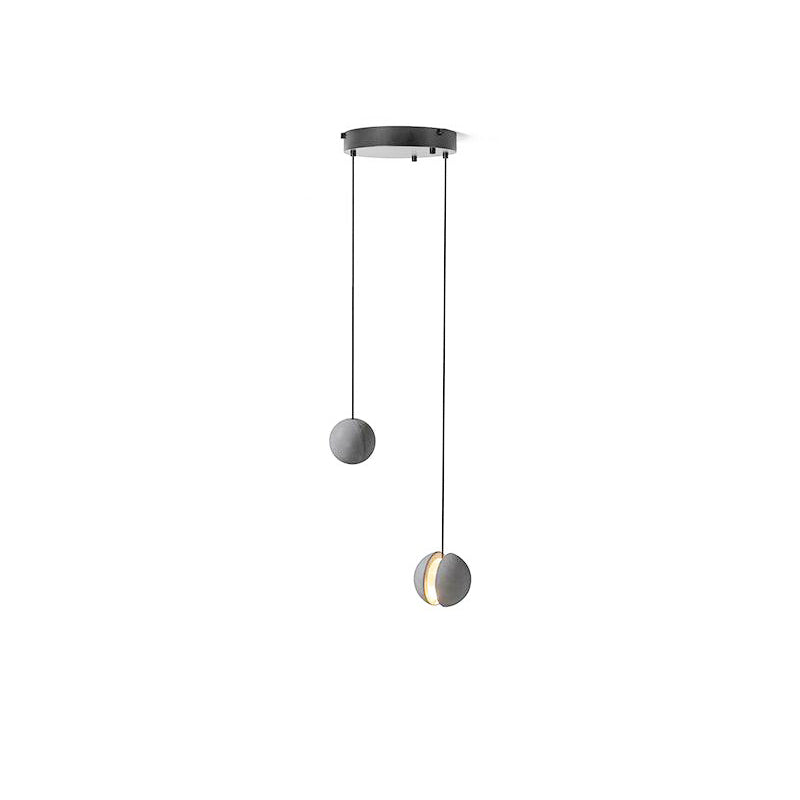 Moon Concrete Pendant Lamp 2heads / Cement grey Pendant light
