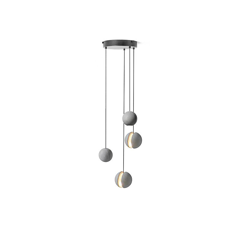 Moon Concrete Pendant Lamp 4heads / Cement grey Pendant light