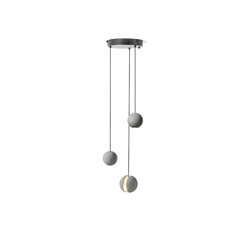 Moon Concrete Pendant Lamp 3heads / Cement grey Pendant light
