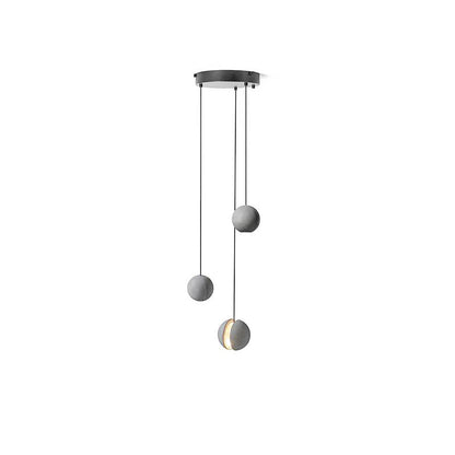 Moon Concrete Pendant Lamp 3heads / Cement grey Pendant light