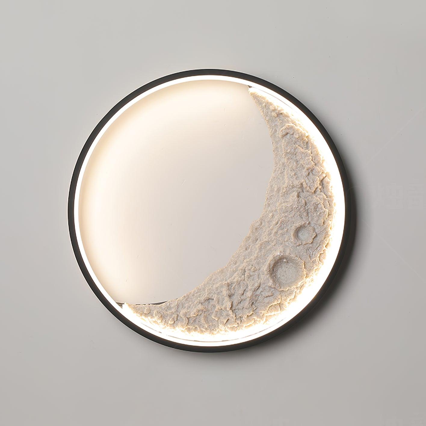 Moon Wall Lamp ? 15.7″ x H 15.7″ / Dia 40cm x H 40cm / Black + White / Warm Light Wall lamp