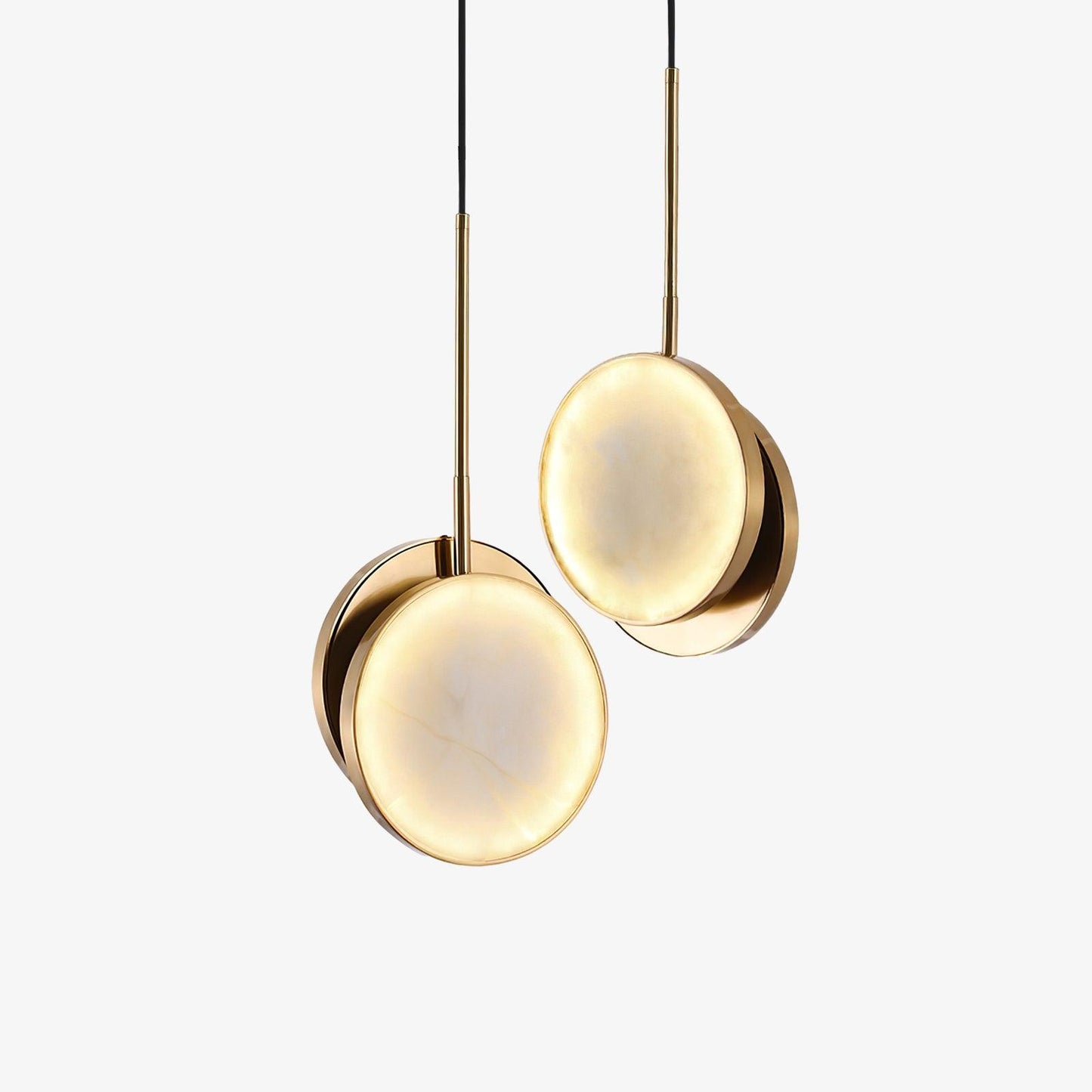 Moonshade Pendant Light ? 8.7″ x H 19.7″ / Dia 22cm x H 50cm / Brass + White Pendant light