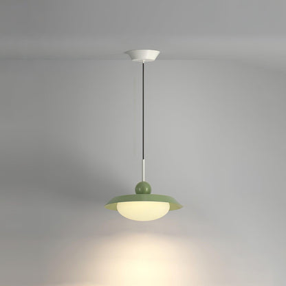 Morandi Layered Pendant Lamp 1 layer Dia 15.7″ x H 8.7″ / Dia 40cm x H 22cm / Green / Three-Color Changing Light Pendant
