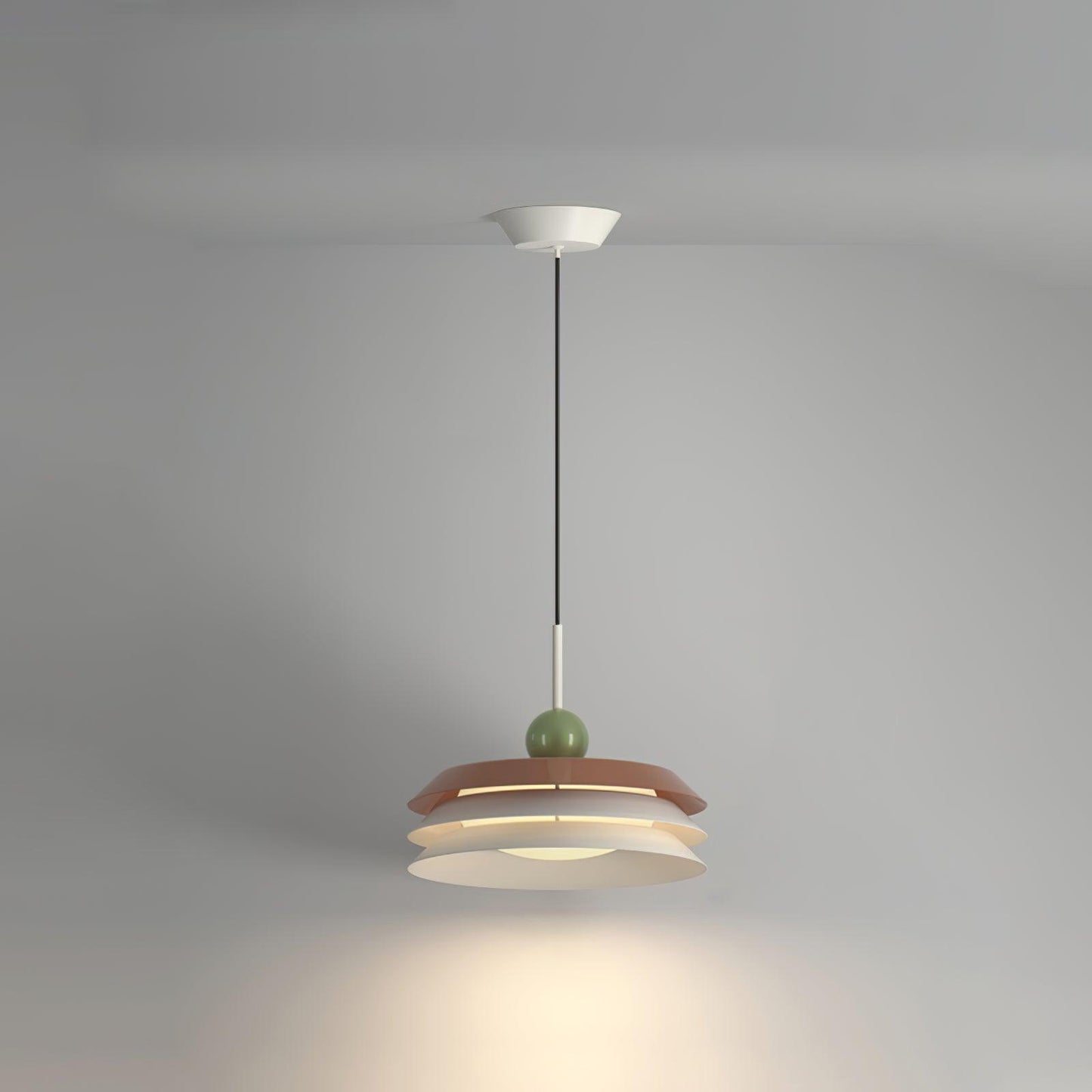 Morandi Layered Pendant Lamp 3 layers Dia 15.7″ x H 9.1″ / Dia 40cm x H 23cm / Red / Three-Color Changing Light Pendant