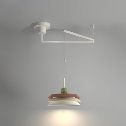 Morandi Layered Pendant Lamp 3 layers L 39.4″ x Dia 15.7″ x H 9.1″ / L 100cm x Dia 40cm x H 23cm / Red / Three-Color