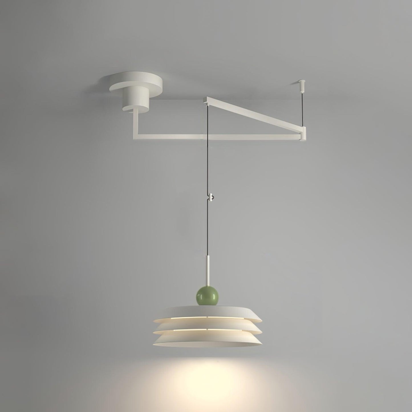 Morandi Layered Pendant Lamp 3 layers L 39.4″ x Dia 15.7″ x H 9.1″ / L 100cm x Dia 40cm x H 23cm / White / Three-Color
