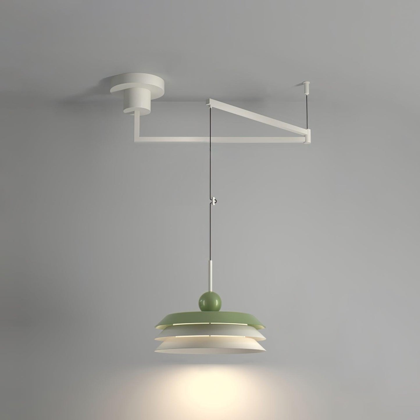Morandi Layered Pendant Lamp 3 layers L 39.4″ x Dia 15.7″ x H 9.1″ / L 100cm x Dia 40cm x H 23cm / Green / Three-Color