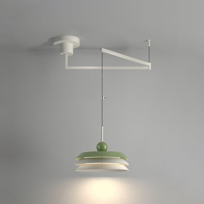 Morandi Layered Pendant Lamp 3 layers L 39.4″ x Dia 15.7″ x H 9.1″ / L 100cm x Dia 40cm x H 23cm / Green / Three-Color