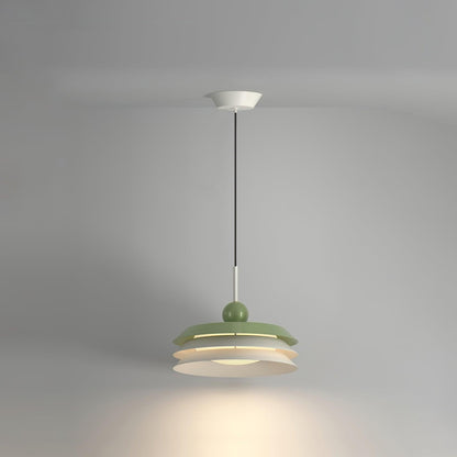 Morandi Layered Pendant Lamp 3 layers Dia 15.7″ x H 9.1″ / Dia 40cm x H 23cm / Green / Three-Color Changing Light Pendant