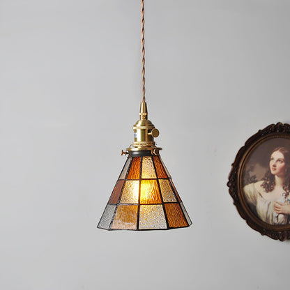 Mosaic Pendant Light Dia 6.7″ x H 5.3″ / Dia 17cm x H 13.5cm / Orange + Opaque Pendant light