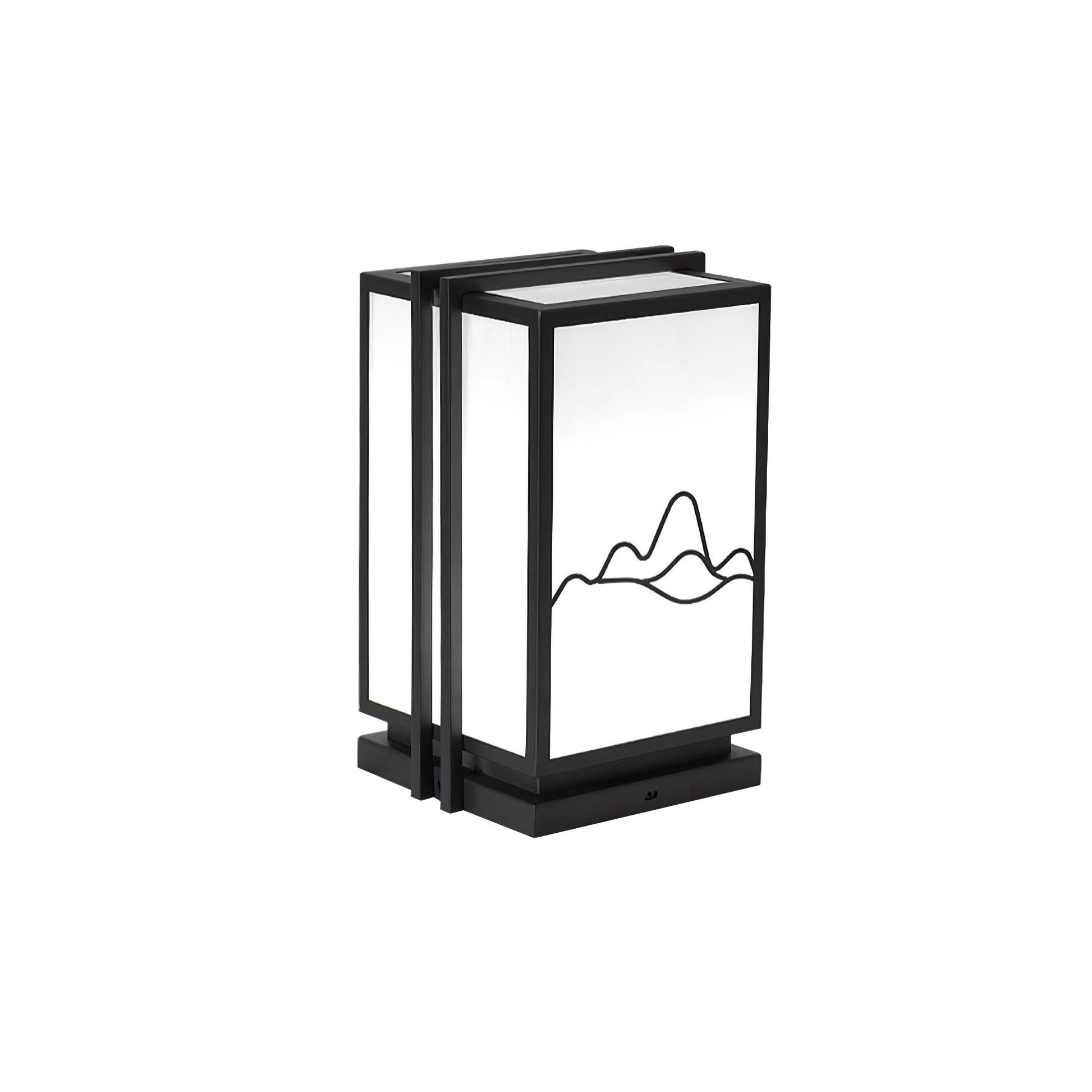 Mountain Outdoor Post Light L 20cm x W 20cm x H 33cm / L 7.9″ x W 7.9″ x H 13″ / Black & White / Warm Light Floor lamp