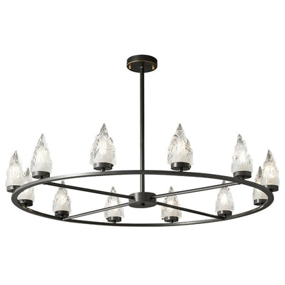 Mountain Peak Chandelier ? 39.4″ x H 7.9″ / Black Chandelier