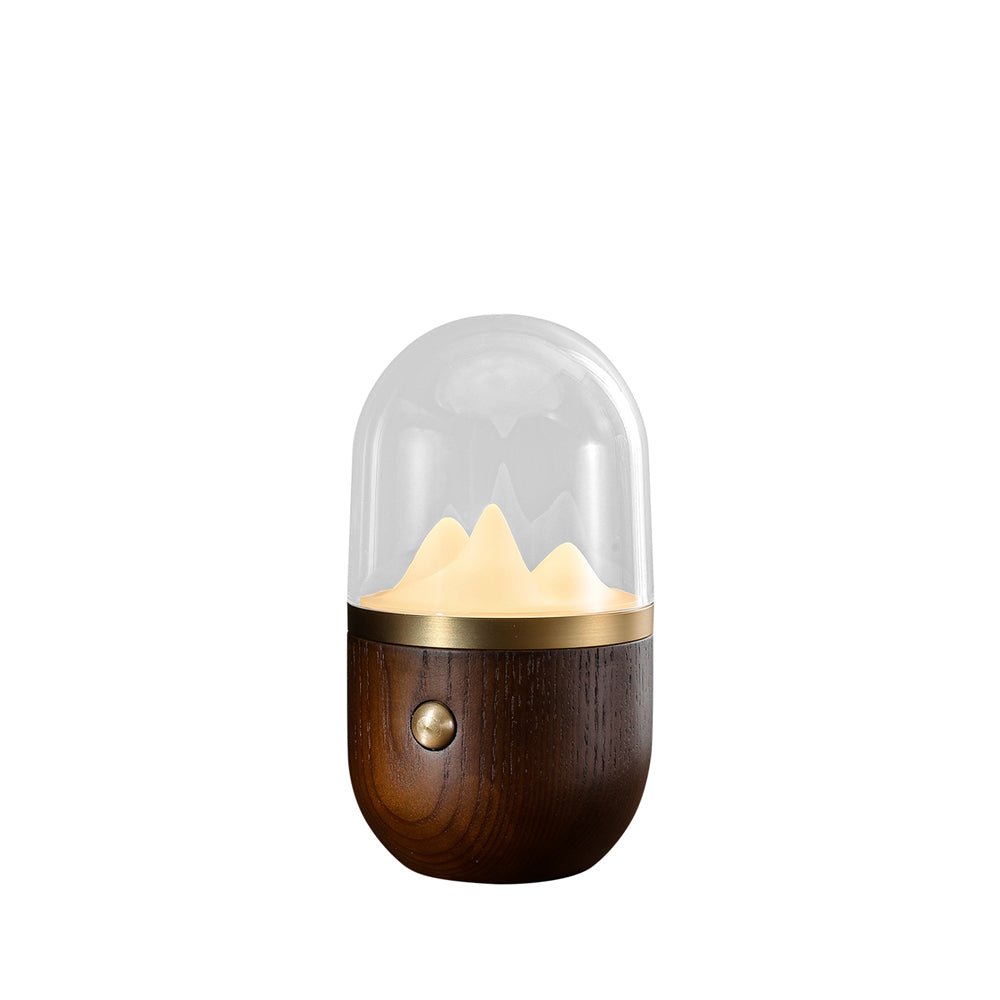 Mountain Peak Night Table Lamp Dia 3.9″ x H 7.8″ / Walnut Color Table lamp