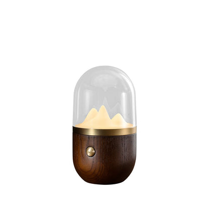 Mountain Peak Night Table Lamp Dia 3.9″ x H 7.8″ / Walnut Color Table lamp