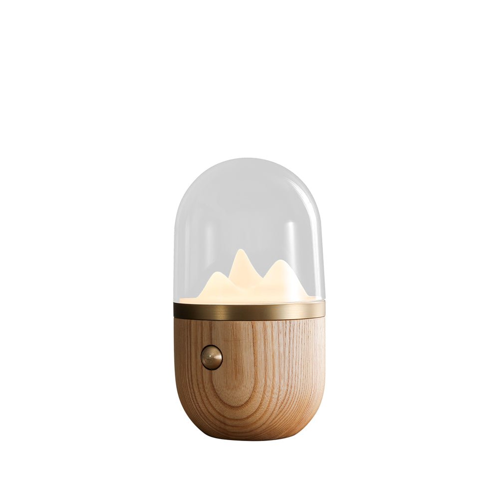 Mountain Peak Night Table Lamp Dia 3.9″ x H 7.8″ / Wood Color Table lamp