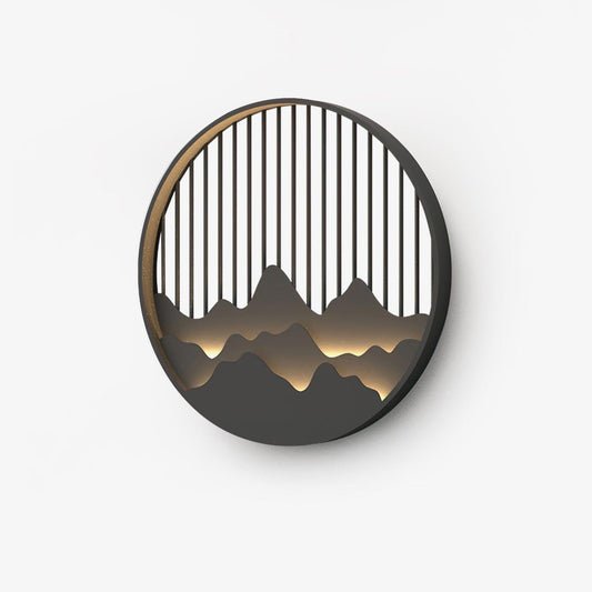 Mountain Outdoor Wall Lamp Dia 15.7″ x W 1.4″ / Dia 40cm x W 3.5cm / Model A: Wired Version / Warm Light Wall lamp