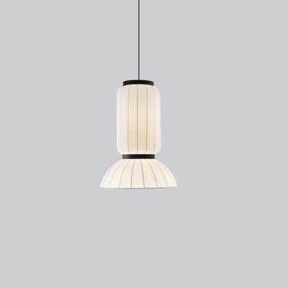 Mulberry Silk Lantern Pendant Light Dia 17.7″ x H 24″ / Dia 45cm x H 61cm / White & Black Pendant light
