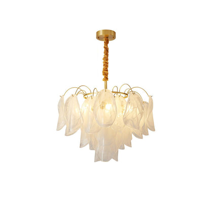 Multi Tier Cloud Glass Pendant Light ? 23.6″ x H 15.7″ / Dia 60cm x H 40cm / Brass & White Chandelier