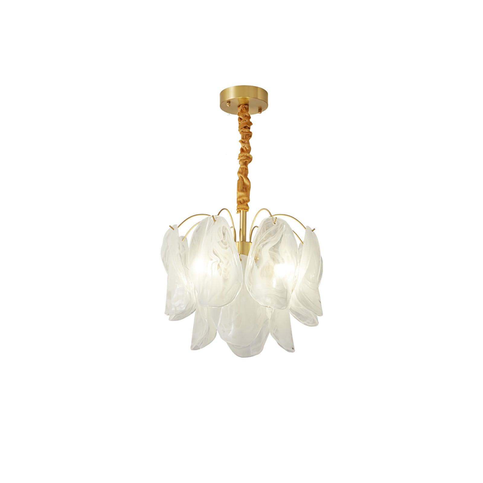Multi Tier Cloud Glass Pendant Light ? 15.7″ x H 11.8″ / Dia 40cm x H 30cm / Brass & White Chandelier