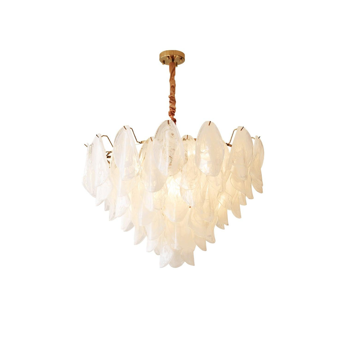 Multi Tier Cloud Glass Pendant Light Dia 31.5″ x H 23.6″ / Dia 80cm x H 60cm / Brass & White Chandelier