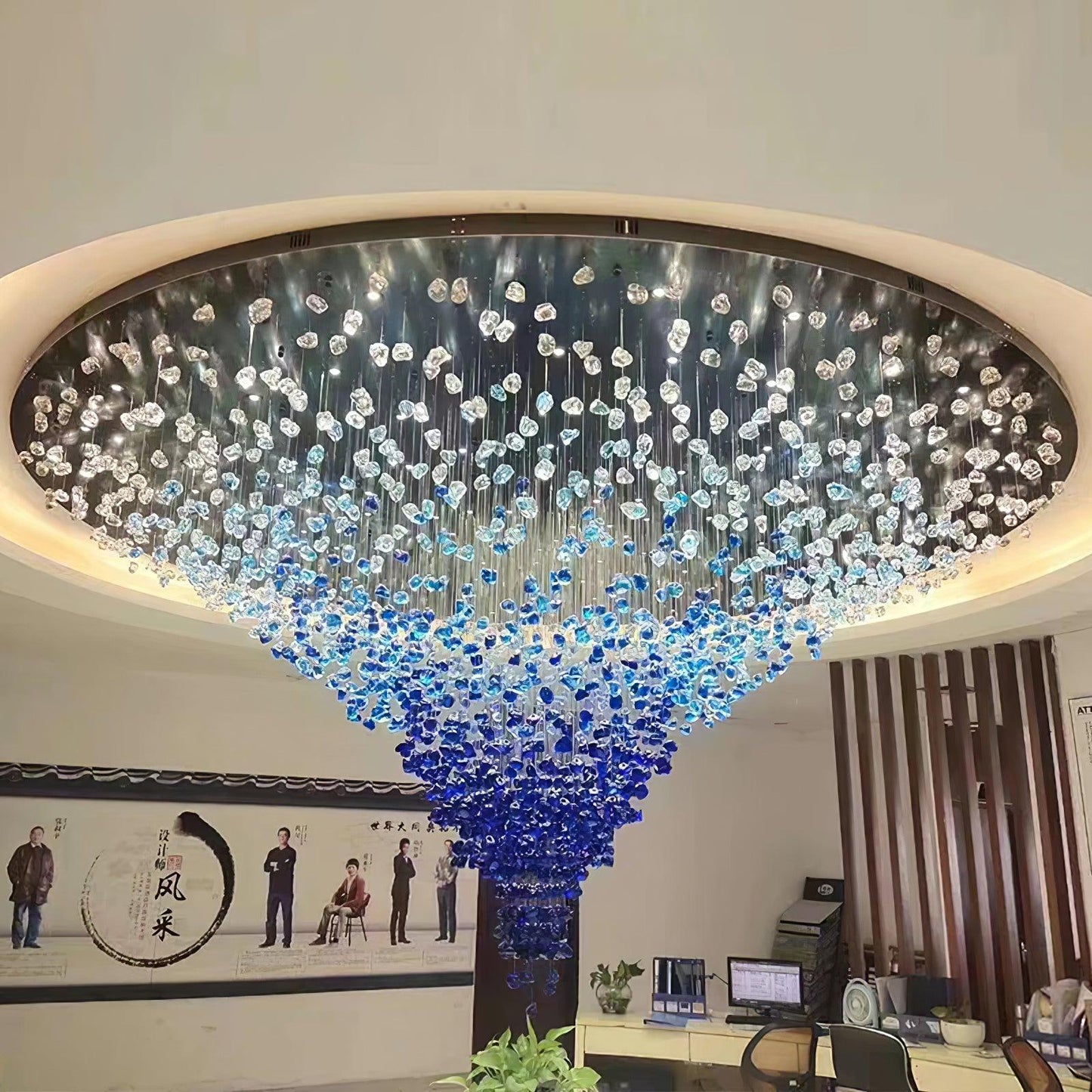 Multicolor Crystal Stone Chandelier Chandelier
