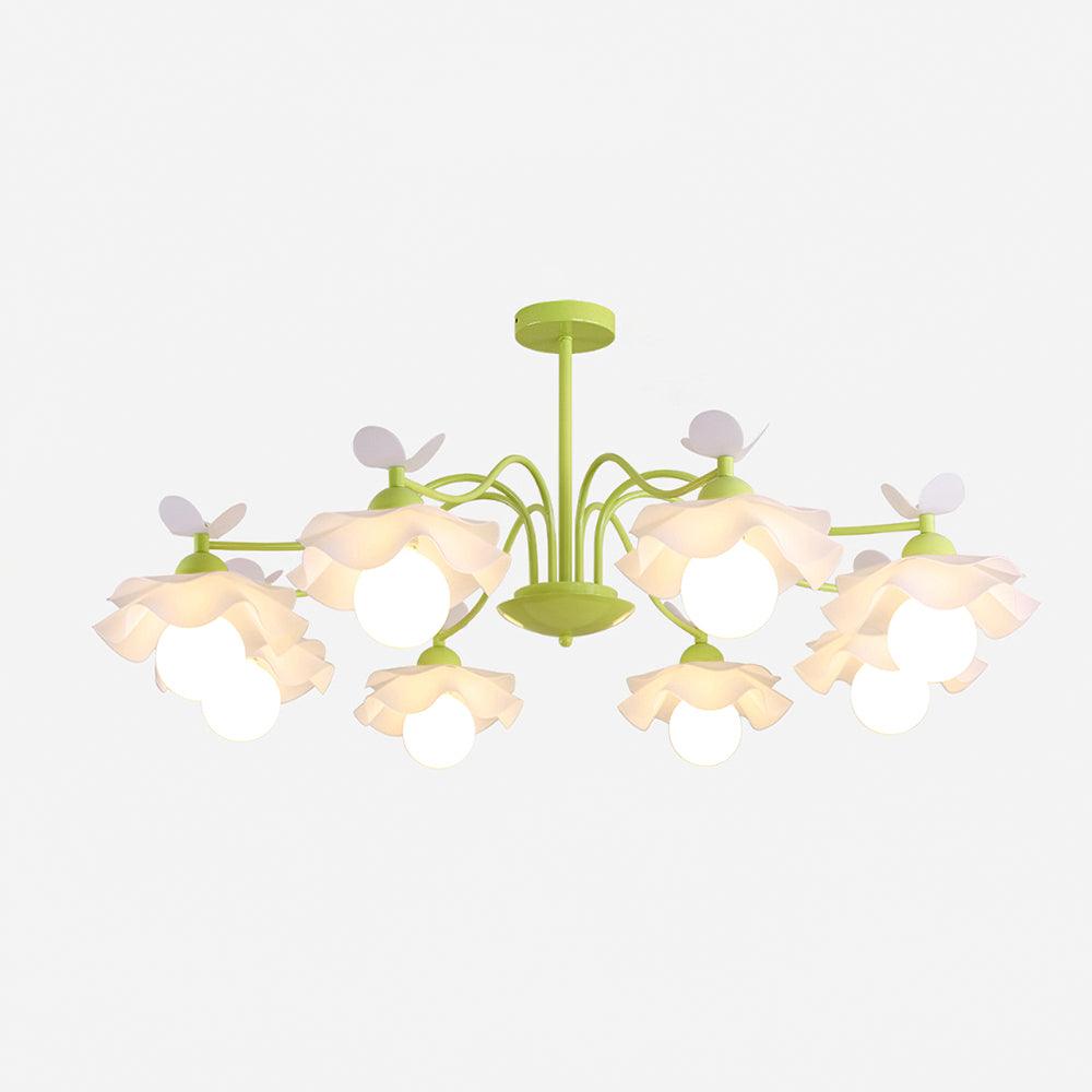 Murano Acrylic Chandelier 8 Heads: ? 39.4″ x H 9.8″ / Dia 100cm x H 25cm / Green Chandelier