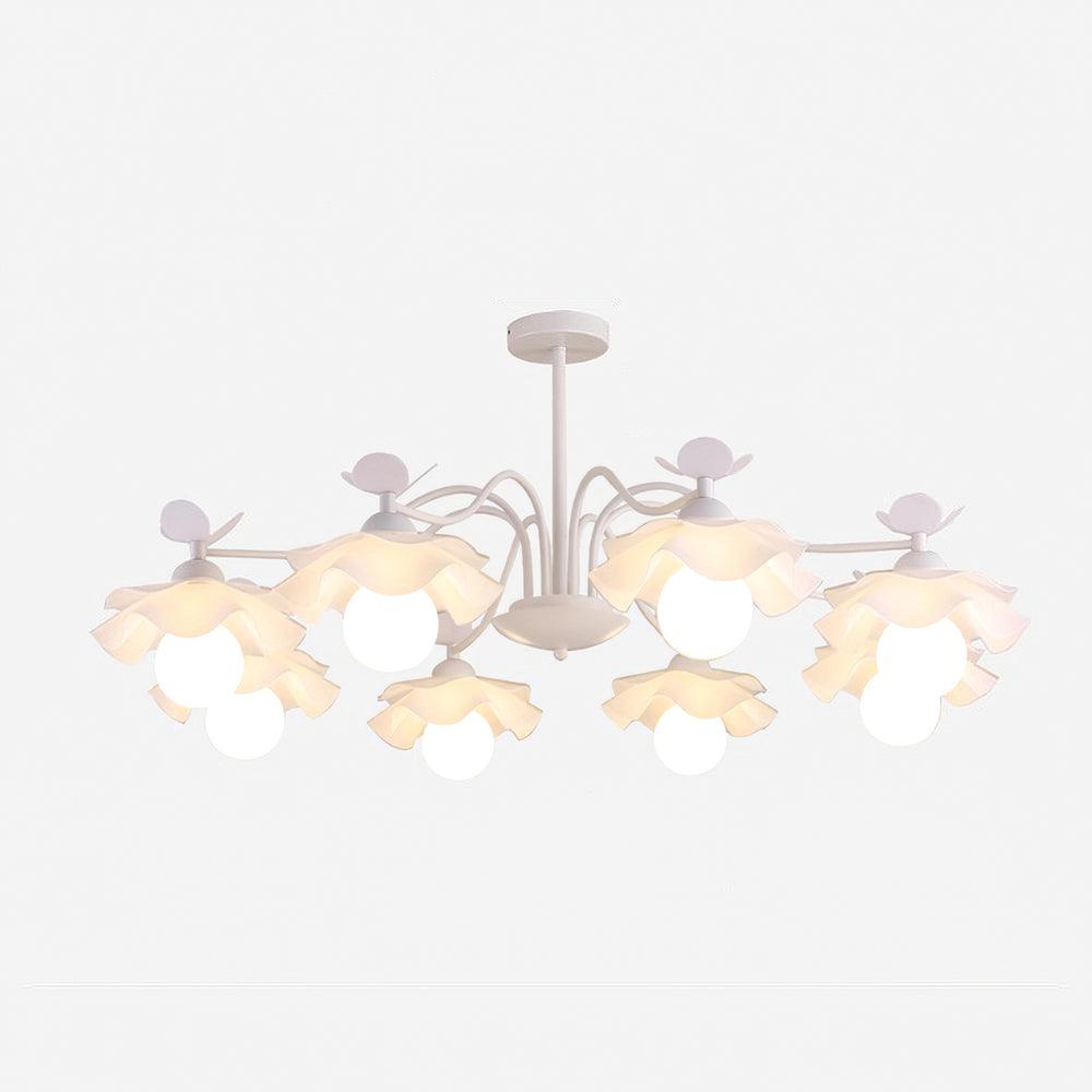 Murano Acrylic Chandelier 8 Heads: ? 39.4″ x H 9.8″ / Dia 100cm x H 25cm / White Chandelier