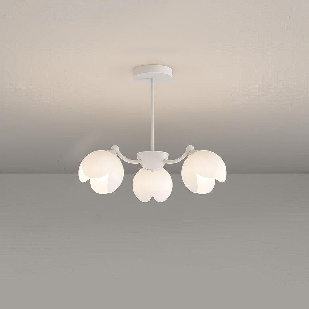 Murano Cream Chandelier 3 Heads: ? 23.6″ x H 7.9″ / Dia 60cm x H 20cm / White Chandelier