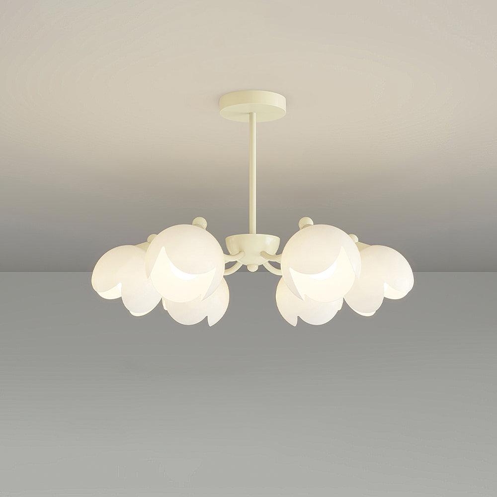 Murano Cream Chandelier 6 Heads: ? 27.6″ x H 7.9″ / Dia 70cm x H 20cm / White Chandelier
